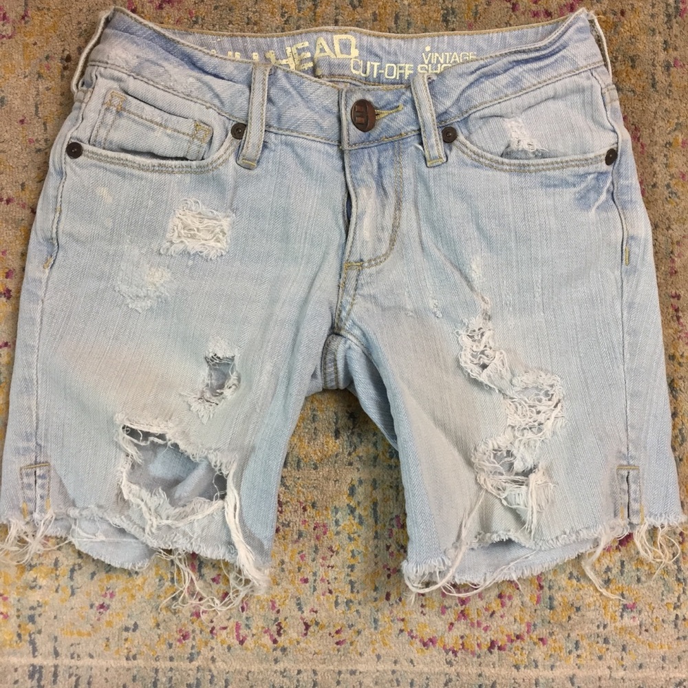 BULLHEAD 0 Cut-off Jean Shorts Light Wash Denim